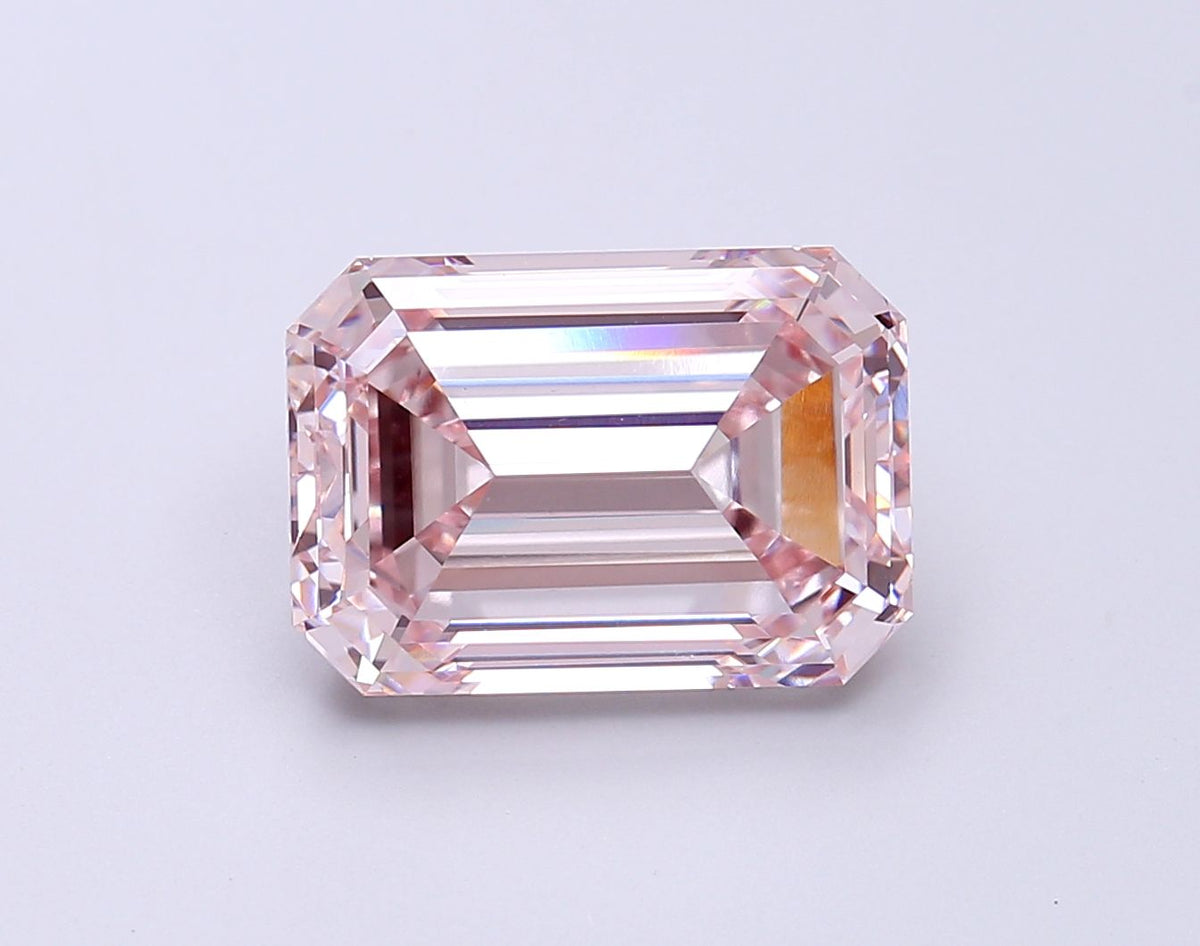 Lab-Grown Emerald Diamond - 6.1 Carats, Fancy Pink Color, VVS2 Clarity - Certified by IGI - Report Number: LG662443689