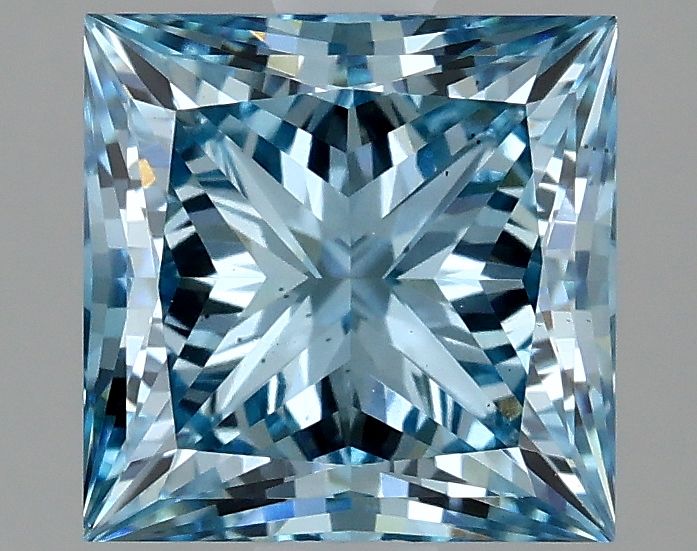 Lab-Grown Princess Diamond - 2.03 Carats, Fancy Vivid Blue Color, VS2 Clarity - Certified by IGI - Report Number: LG635403435