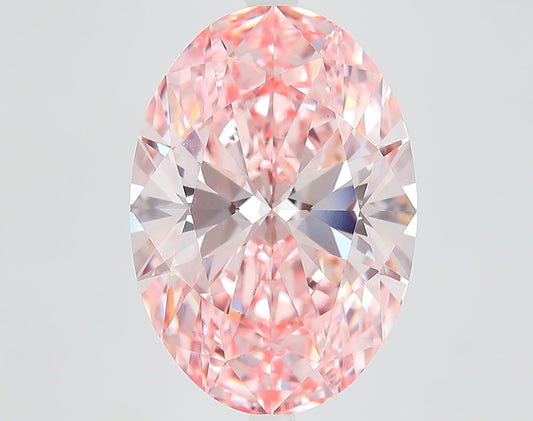 Lab-Grown Oval Diamond - 8.72 Carats, Fancy Vivid Pink Color, VS1 Clarity - Certified by IGI - Report Number: LG650494281