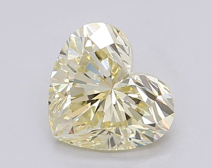 Lab-Grown Heart Diamond - 1.58 Carats, Fancy Yellow Color, VS2 Clarity - Certified by IGI - Report Number: LG595381255