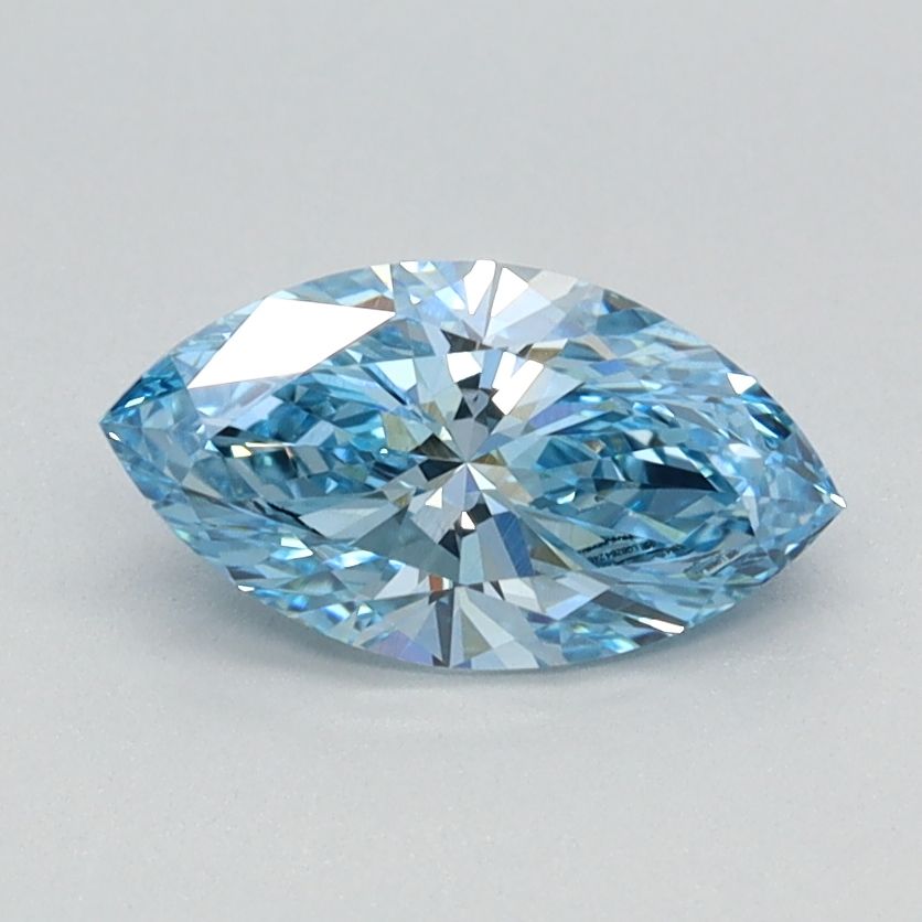Lab-Grown Marquise Diamond - 0.7 Carats, Fancy Vivid Blue Color, VVS2 Clarity - Certified by IGI - Report Number: LG626424679