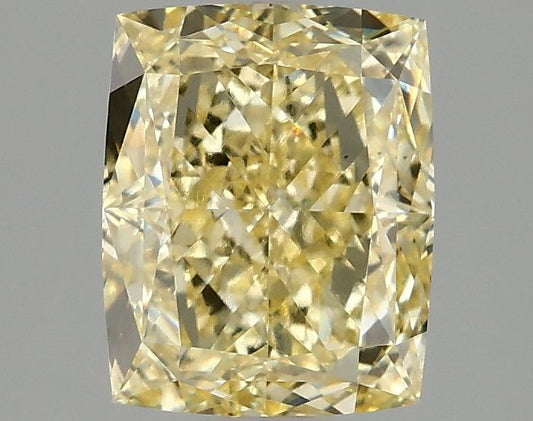 Lab-Grown Cushion Diamond - 2.03 Carats, Fancy Intense Yellow Color, VS2 Clarity - Certified by IGI - Report Number: LG674554651