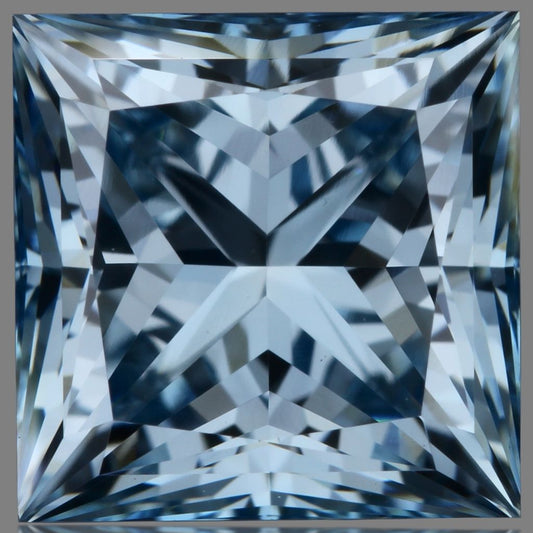 Lab-Grown Princess Diamond - 1.57 Carats, Fancy Vivid Blue Color, VVS2 Clarity - Certified by IGI - Report Number: LG645478186
