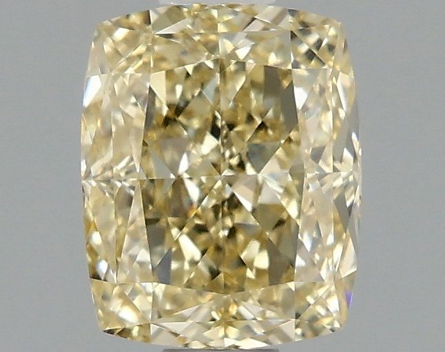 Lab-Grown Cushion Diamond - 1.03 Carats, Fancy Yellow Color, VVS2 Clarity - Certified by IGI - Report Number: LG666411138