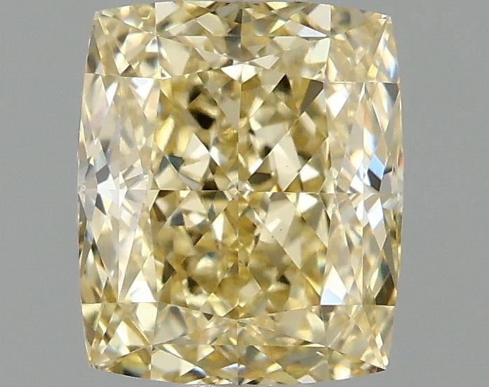 Lab-Grown Cushion Diamond - 1.01 Carats, Fancy Intense Yellow Color, VS1 Clarity - Certified by IGI - Report Number: LG687524580