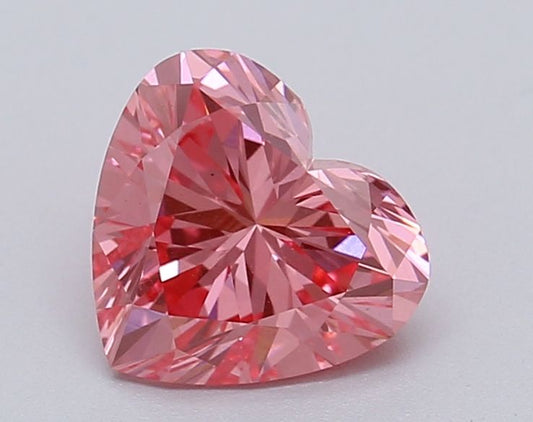 Lab-Grown Heart Diamond - 1.04 Carats, Fancy Vivid Pink Color, VS1 Clarity - Certified by IGI - Report Number: LG615367007
