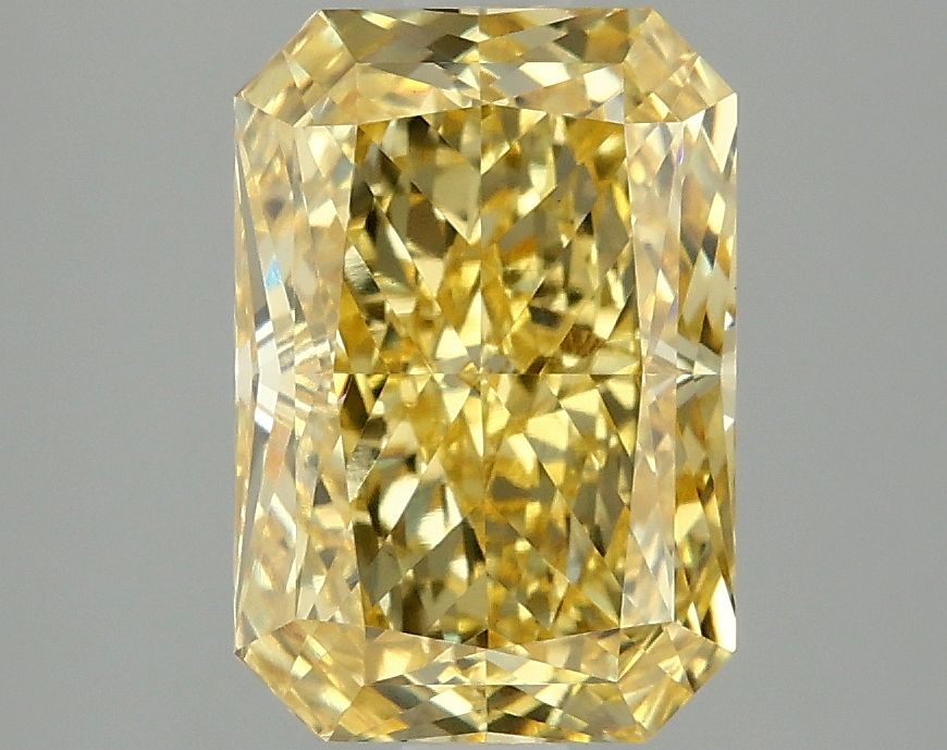 Lab-Grown Radiant Diamond - 3.02 Carats, Fancy Vivid Yellow Color, VVS2 Clarity - Certified by IGI - Report Number: LG675566495