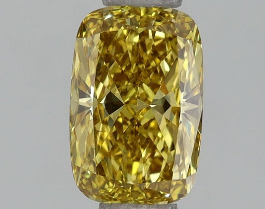 Lab-Grown Cushion Diamond - 1.0 Carats, Fancy Vivid Yellow Color, VS1 Clarity - Certified by IGI - Report Number: LG658492435
