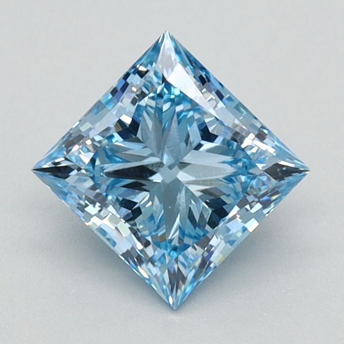 Lab-Grown Princess Diamond - 0.84 Carats, Fancy Vivid Blue Color, VVS2 Clarity - Certified by IGI - Report Number: LG626424631