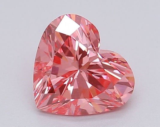 Lab-Grown Heart Diamond - 1.04 Carats, Fancy Vivid Pink Color, VS2 Clarity - Certified by IGI - Report Number: LG615366975