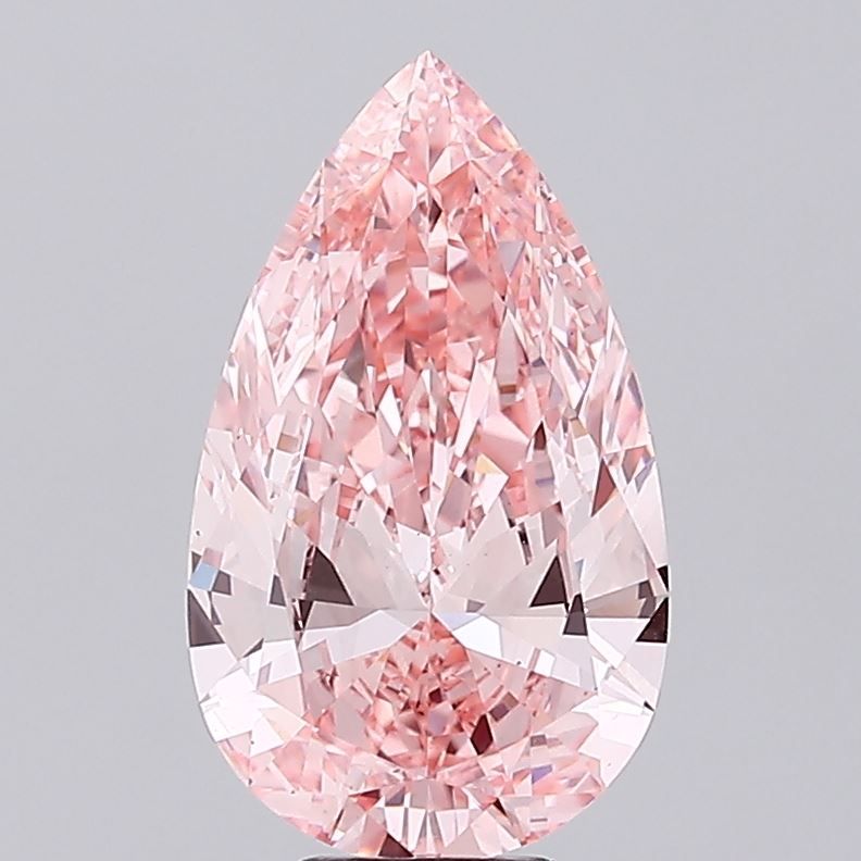 Lab-Grown Pear Diamond - 6.53 Carats, Fancy Vivid Pink Color, VS1 Clarity - Certified by IGI - Report Number: LG689556903