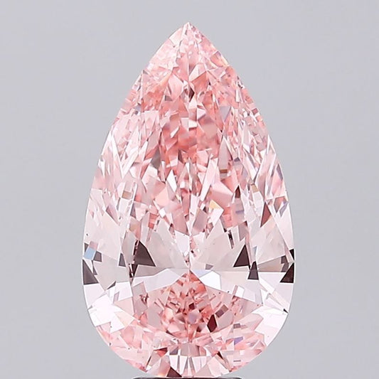 Lab-Grown Pear Diamond - 6.53 Carats, Fancy Vivid Pink Color, VS1 Clarity - Certified by IGI - Report Number: LG689556903