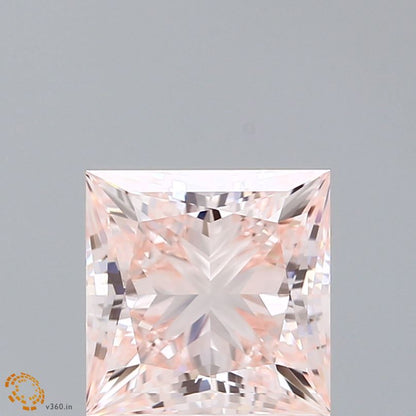 Lab-Grown Princess Diamond - 3.01 Carats, Fancy Intense Pink Color, VVS2 Clarity - Certified by IGI - Report Number: LG647479438