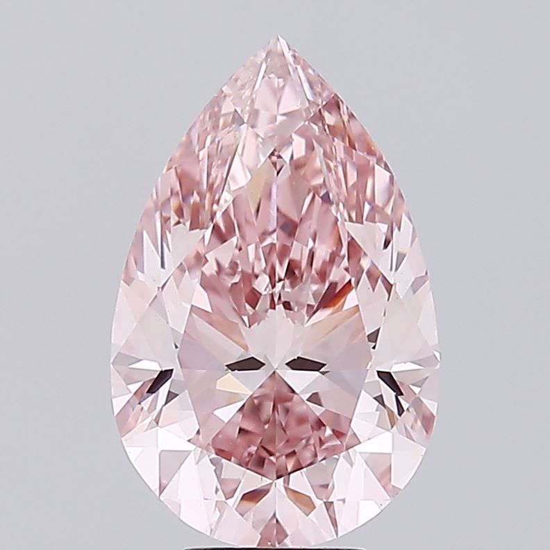 Lab-Grown Pear Diamond - 8.03 Carats, Fancy Vivid Pink Color, VS1 Clarity - Certified by IGI - Report Number: LG678519658