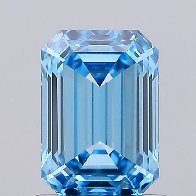 Lab-Grown Emerald Diamond - 1.04 Carats, Fancy Vivid Blue Color, VS1 Clarity - Certified by IGI - Report Number: LG674511593