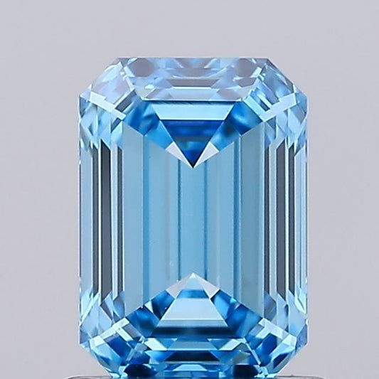 Lab-Grown Emerald Diamond - 1.04 Carats, Fancy Vivid Blue Color, VS1 Clarity - Certified by IGI - Report Number: LG674511593
