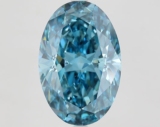 Lab-Grown Oval Diamond - 7.02 Carats, Fancy Vivid Blue Color, VS2 Clarity - Certified by IGI - Report Number: LG683582633
