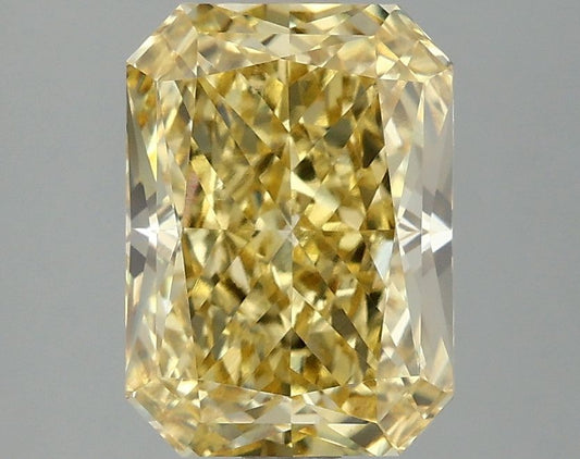 Lab-Grown Radiant Diamond - 3.07 Carats, Fancy Intense Yellow Color, VVS2 Clarity - Certified by IGI - Report Number: LG663405970