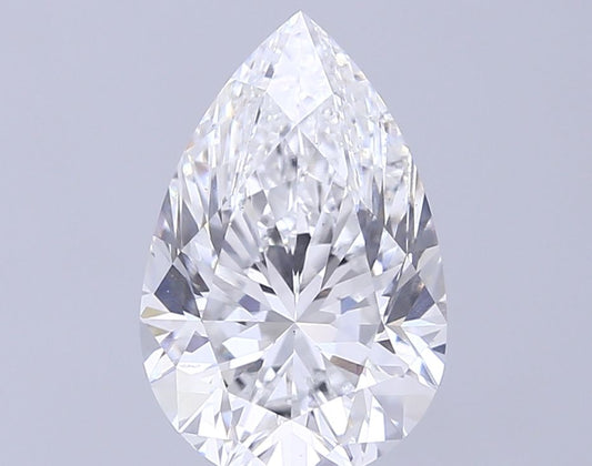 Lab-Grown Pear Diamond - 4.02 Carats, E Color, VS2 Clarity - Certified by IGI - Report Number: LG681573430