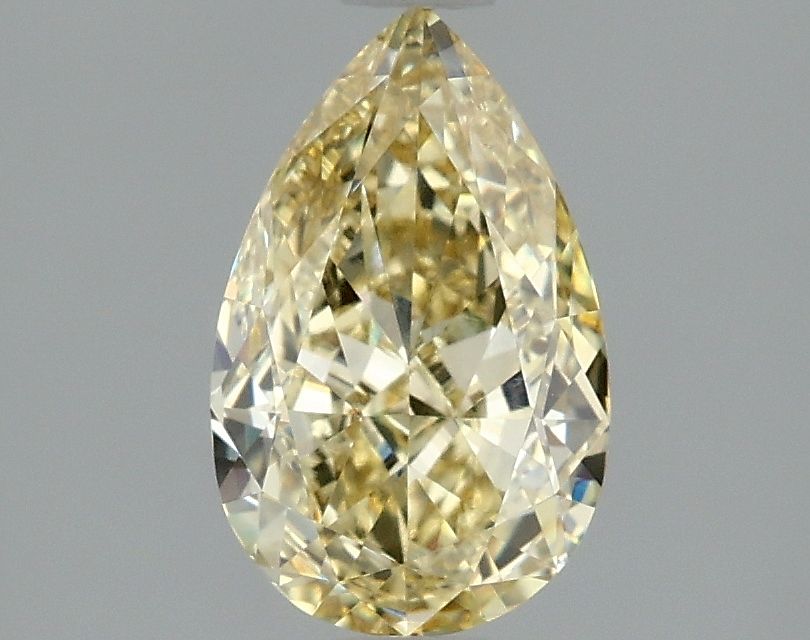 Lab-Grown Pear Diamond - 1.53 Carats, Fancy Yellow Color, VVS2 Clarity - Certified by IGI - Report Number: LG663405845