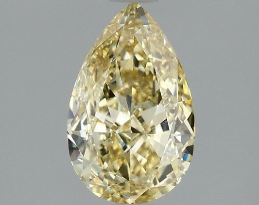 Lab-Grown Pear Diamond - 1.53 Carats, Fancy Yellow Color, VVS2 Clarity - Certified by IGI - Report Number: LG663405845