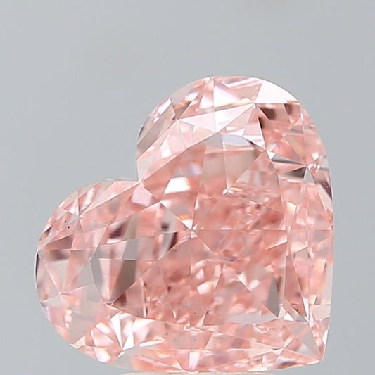 Lab-Grown Heart Diamond - 5.01 Carats, Fancy Vivid Pink Color, VS1 Clarity - Certified by IGI - Report Number: LG681571505