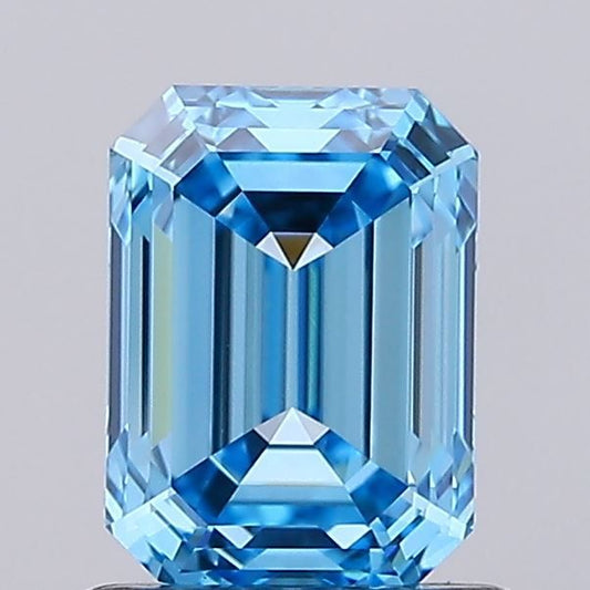 Lab-Grown Emerald Diamond - 1.2 Carats, Fancy Vivid Blue Color, VS1 Clarity - Certified by IGI - Report Number: LG674511598