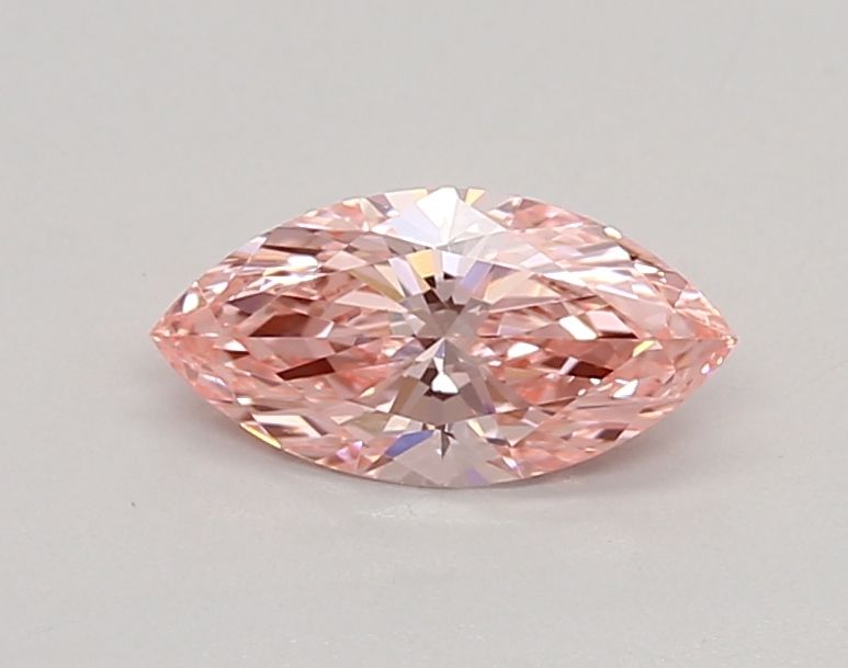 Lab-Grown Marquise Diamond - 0.56 Carats, Fancy Vivid Pink Color, VVS2 Clarity - Certified by IGI - Report Number: LG607316236