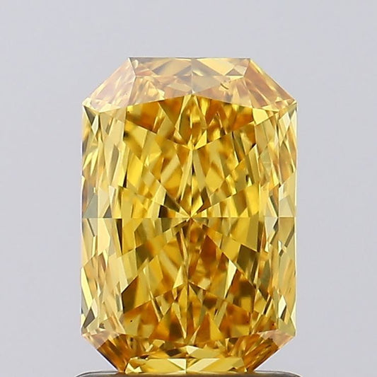 Lab-Grown Radiant Diamond - 1.03 Carats, Fancy Vivid Yellow Color, VS1 Clarity - Certified by IGI - Report Number: LG606333729