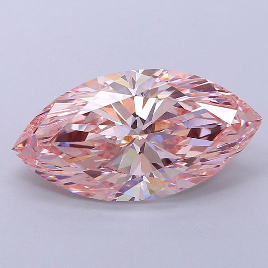 Lab-Grown Marquise Diamond - 6.07 Carats, Fancy Intense Pink Color, VVS2 Clarity - Certified by IGI - Report Number: LG645462742