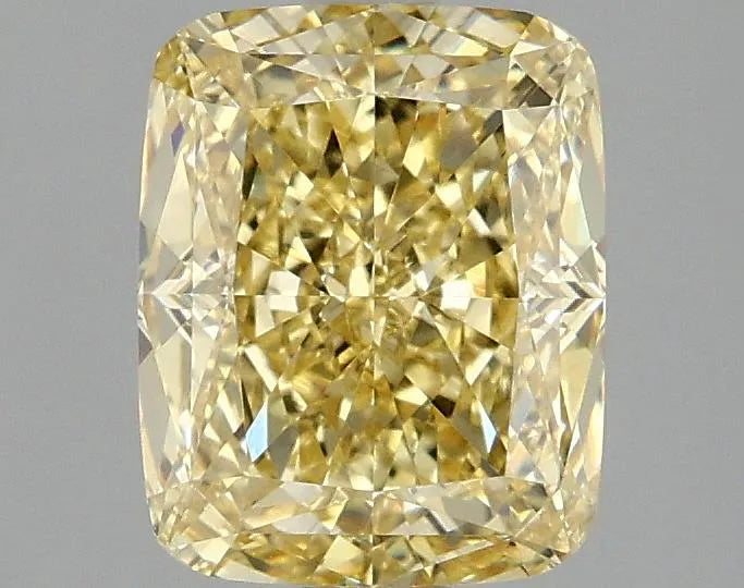 2.10ct Cushion modified Lab Grown Diamond (Colour Fancy Intense Yellow, Clarity VVS2, IGI Certified)