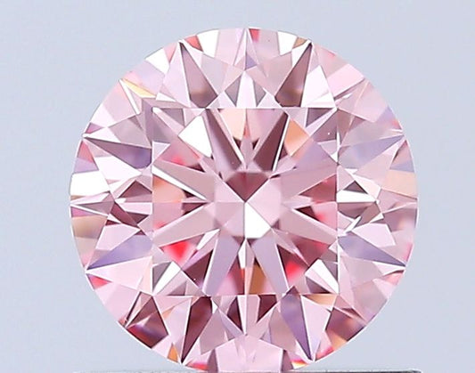 Lab-Grown Round Diamond - 0.8 Carats, Fancy Vivid Pink Color, VS1 Clarity - Certified by IGI - Report Number: LG650413738