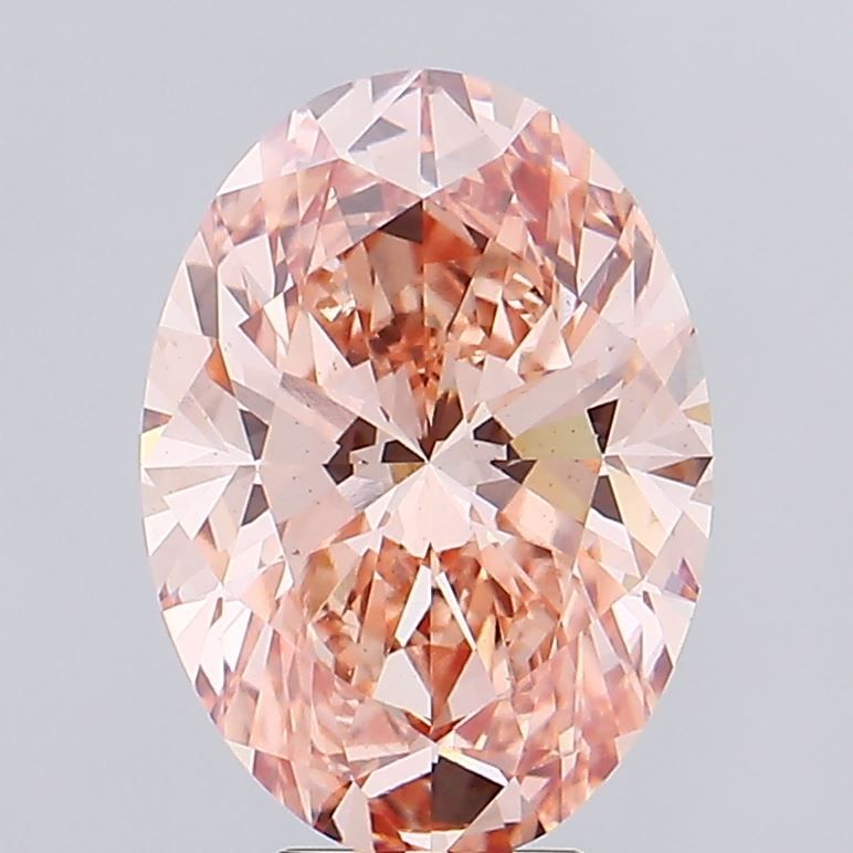 Lab-Grown Oval Diamond - 7.31 Carats, Fancy Vivid Pink Color, VS1 Clarity - Certified by IGI - Report Number: LG607368969