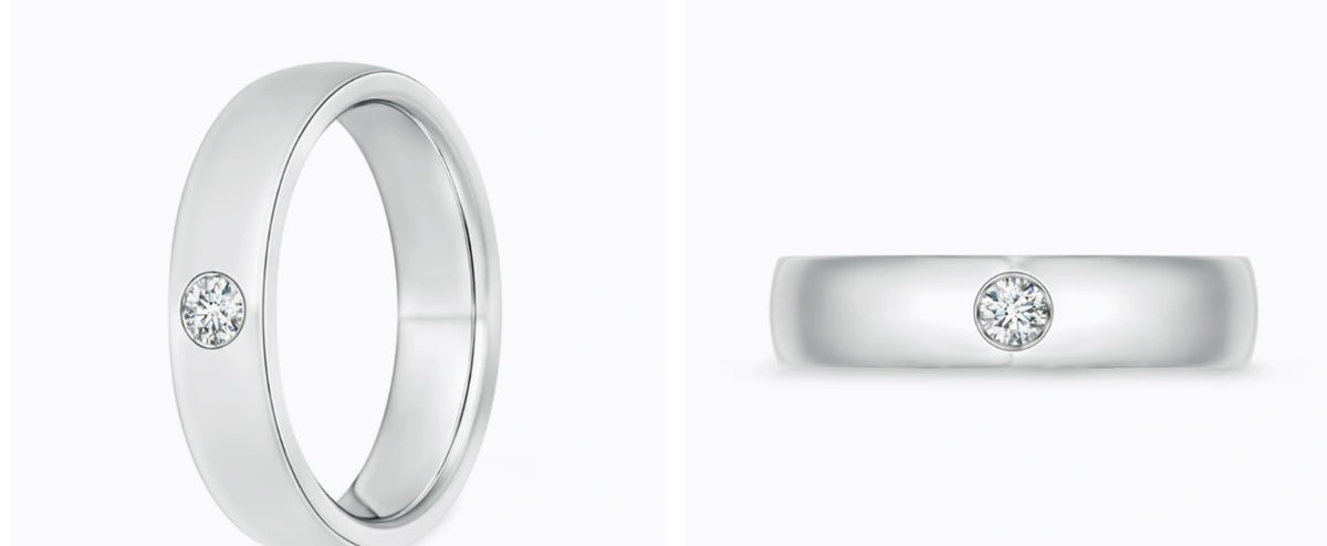 Ring aus 18 Karat Weißgold mit natürlichen Diamanten im Kanalschliff – Größe 7 1/4 (LDJ 1021)