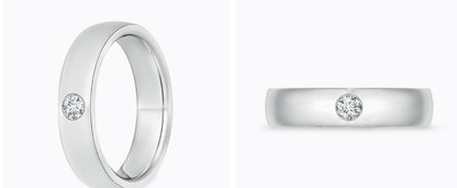 Ring aus 18 Karat Weißgold mit natürlichen Diamanten im Kanalschliff – Größe 7 1/4 (LDJ 1021)
