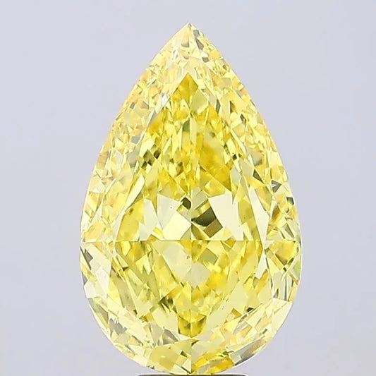 10,35 ct birnenförmiger, im Labor gezüchteter Diamant (Farbe: Fancy Vivid Yellow, Reinheit: VS1, IGI-zertifiziert)