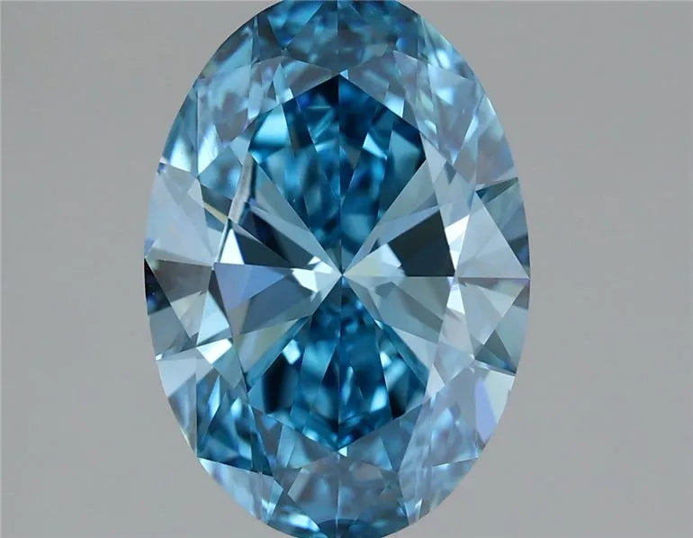 2.11ct Oval Lab Grown Diamond (Colour Fancy Vivid Blue, Clarity VS1, IGI Certified)