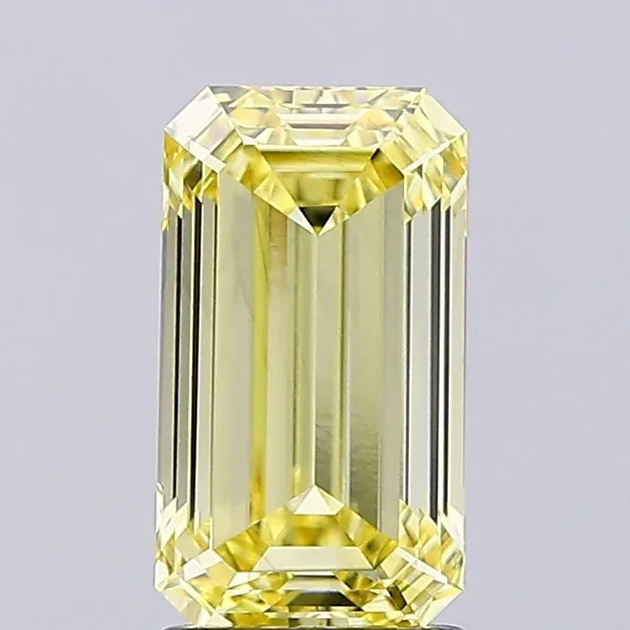 2.30ct Emerald Lab Grown Diamond (Colour Fancy Yellow, Clarity VS1, IGI Certified)