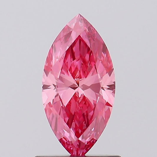 Lab-Grown Marquise Diamond - 0.85 Carats, Fancy Vivid Pink Color, VS1 Clarity - Certified by IGI - Report Number: LG602396984