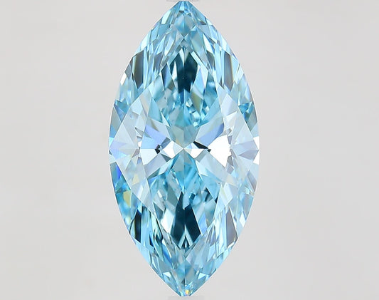 Lab-Grown Marquise Diamond - 5.17 Carats, Fancy Vivid Blue Color, VS1 Clarity - Certified by IGI - Report Number: LG683583656
