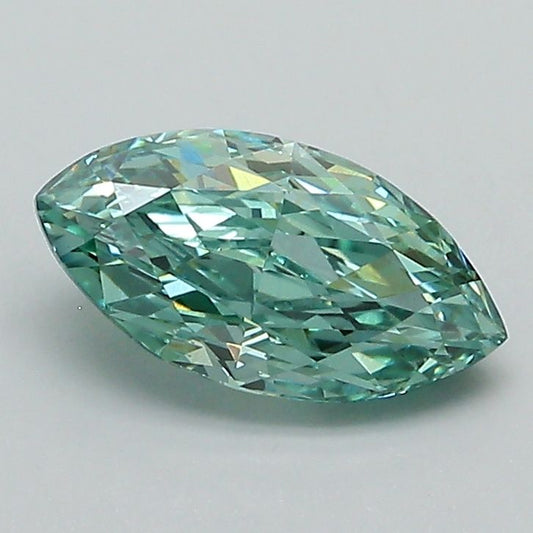 Lab-Grown Marquise Diamond - 1.07 Carats, Fancy Vivid Green Color, VS1 Clarity - Certified by IGI - Report Number: LG629498933