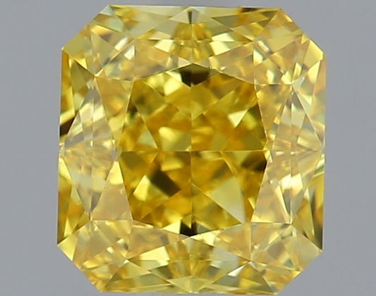 Lab-Grown Radiant Diamond - 1.02 Carats, Fancy Vivid Yellow Color, VVS2 Clarity - Certified by IGI - Report Number: LG634488994