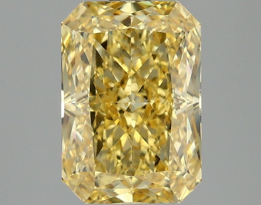 Lab-Grown Radiant Diamond - 3.03 Carats, Fancy Vivid Yellow Color, VS2 Clarity - Certified by IGI - Report Number: LG665414896