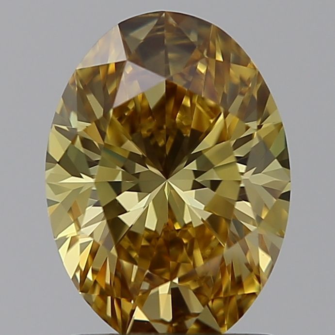 Lab-Grown Oval Diamond - 1.49 Carats, Fancy Vivid Yellow Color, VS1 Clarity - Certified by IGI - Report Number: LG605328671