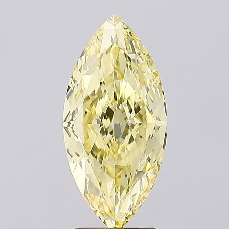 Lab-Grown Marquise Diamond - 4.06 Carats, Fancy Intense Yellow Color, VVS2 Clarity - Certified by IGI - Report Number: LG628436341