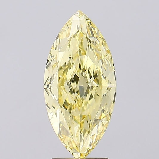 Lab-Grown Marquise Diamond - 4.06 Carats, Fancy Intense Yellow Color, VVS2 Clarity - Certified by IGI - Report Number: LG628436341