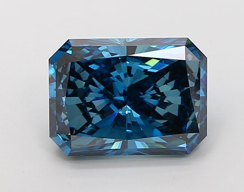 Lab-Grown Radiant Diamond - 5.0 Carats, Fancy Vivid Blue Color, VS2 Clarity - Certified by IGI - Report Number: LG691553439