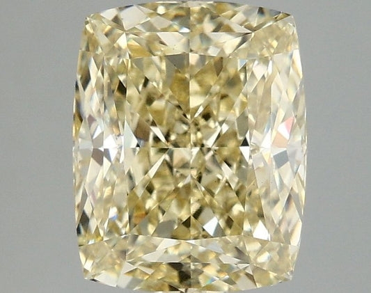 Lab-Grown Cushion Diamond - 3.08 Carats, Fancy Intense Yellow Color, VS2 Clarity - Certified by IGI - Report Number: LG677549906
