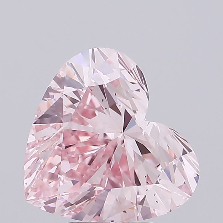 Lab-Grown Heart Diamond - 5.01 Carats, Fancy Pink Color, VS2 Clarity - Certified by IGI - Report Number: LG689578683