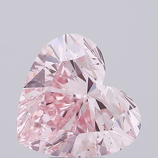 Lab-Grown Heart Diamond - 5.01 Carats, Fancy Pink Color, VS2 Clarity - Certified by IGI - Report Number: LG689578683